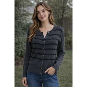 Fenn Wright Manson 2 Ply Cashmere Cardigan Dark Academia Sweater Ruffled M